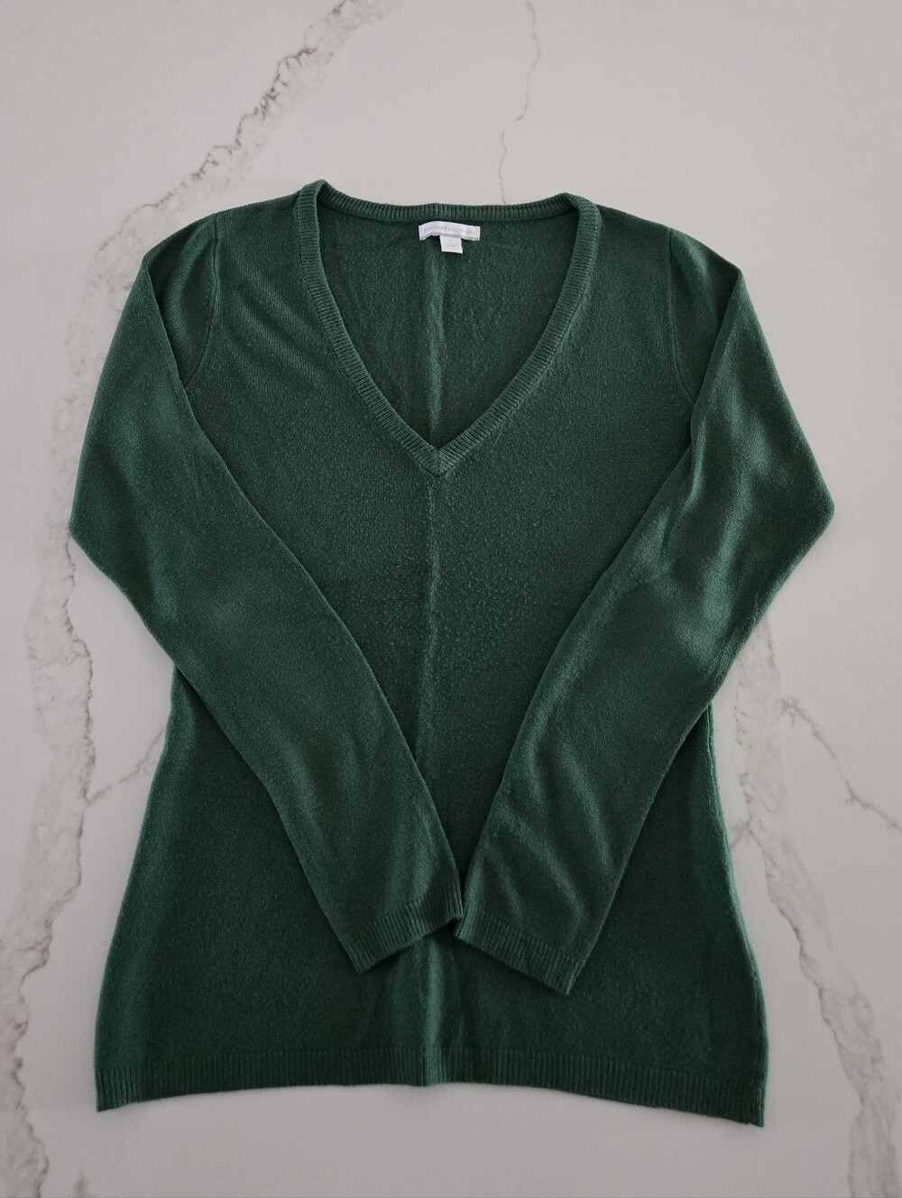 New York & Company Forest Green V-Neck Sweater